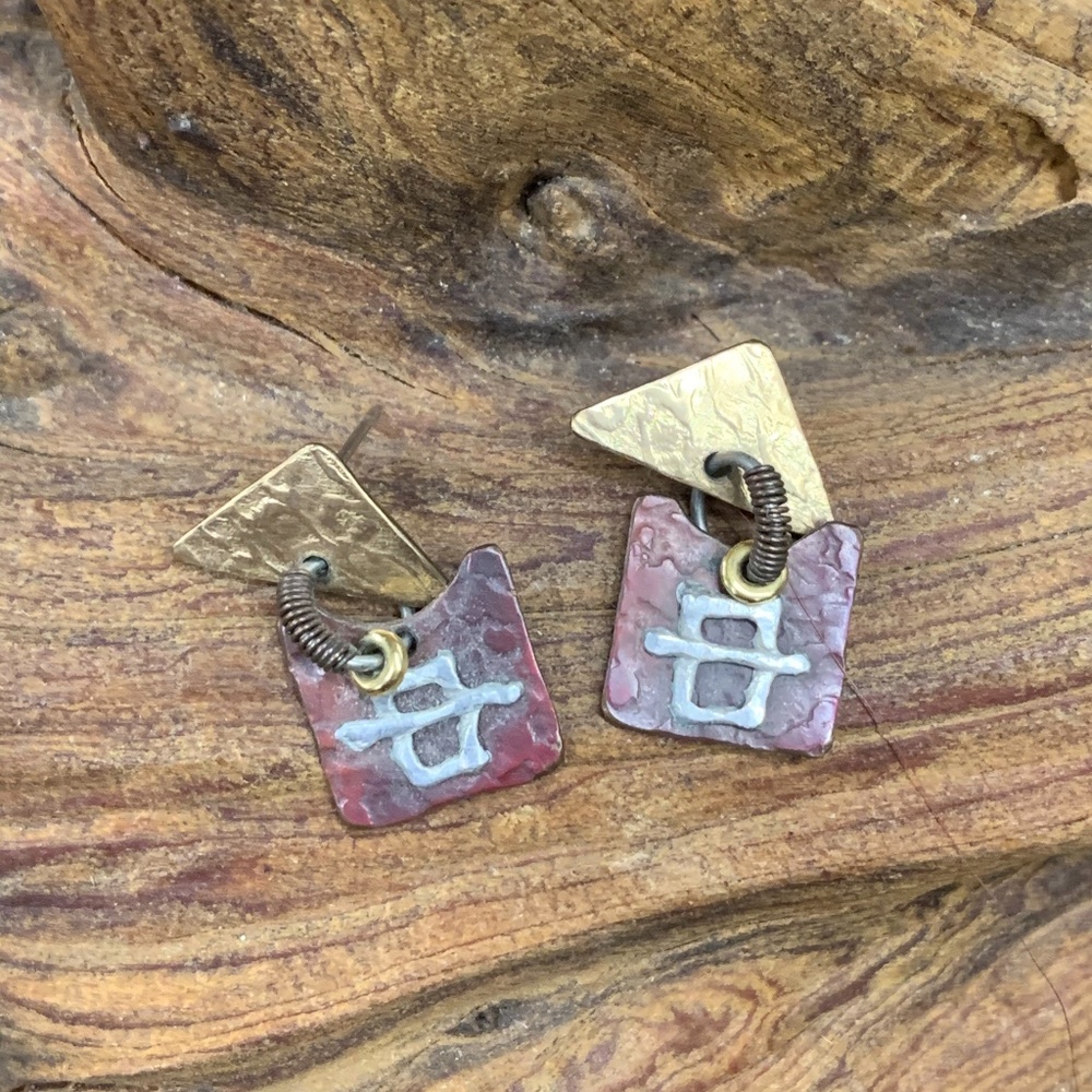 Metal Gold/Silver Dangle Earring